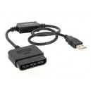 Przejściówka adapter kabel kontrolera/pada PlayStation 2 PS2 do Sony PlayStation 3 PS3 USB (czarna)