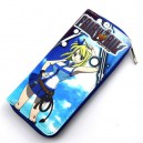 Fairy Tail portmonetka portfel ze sztucznej skóry na zamek - Lucy Heartfilia / Natsu Dragneel (niebieska)